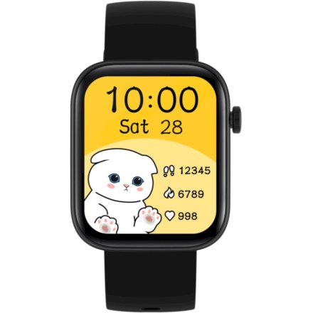 Czarny smartwatch z funkcją rozmów Rubicon RNCE97 SMARUB184