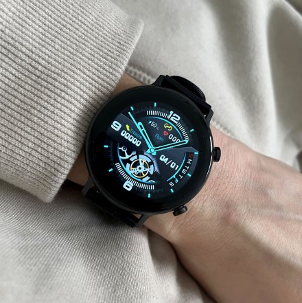 Czarny smartwatch z funkcją rozmowy Rubicon RNCE98 SMARUB193