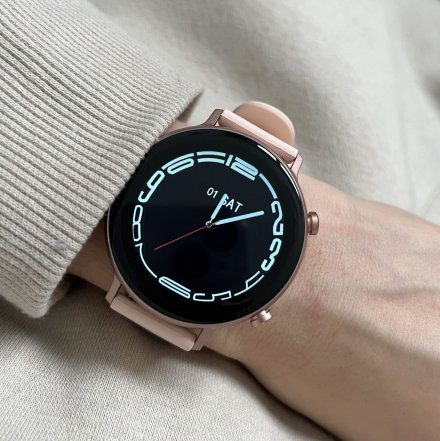 Różowy smartwatch z funkcją rozmowy Rubicon RNCE98 SMARUB192