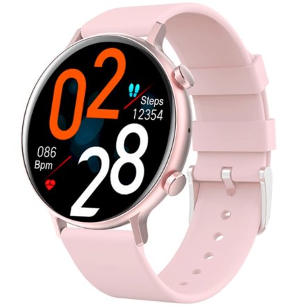 Różowy smartwatch z funkcją rozmowy Rubicon RNCE98 SMARUB192