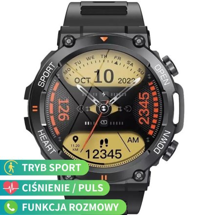 Smartwatch z funkcją rozmowy czarny Rubicon RNCE95 SMARUB178