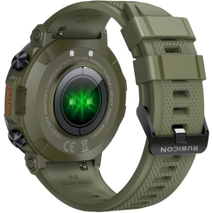 Smartwatch z funkcją rozmowy wojskowy Rubicon RNCE95 SMARUB179