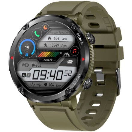 Męski smartwatch z funkcją rozmowy zielony Rubicon RNCE96 SMARUB182