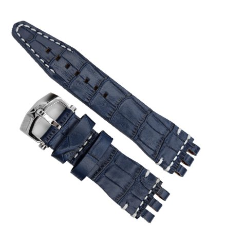 Pasek do zegarka Vostok Europe Energia 3 - Skóra (A650) niebieski croco błyszcząca kl.