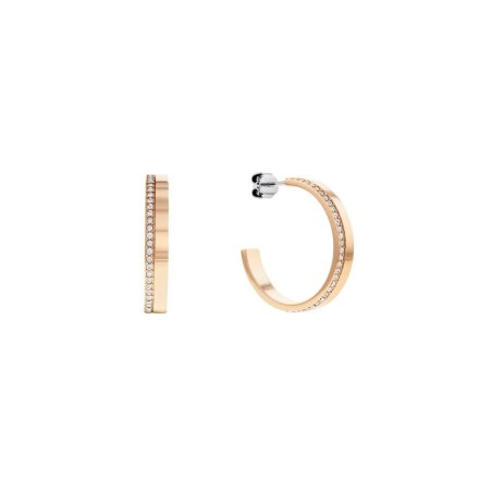 Różowozłote kolczyki Calvin Klein półkoła Minimal Linear 35000165