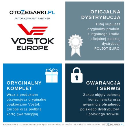 Pasek do zegarka Vostok Europe Pasek Expedition - Skóra (A639) czarny z białym p. matowa kl.