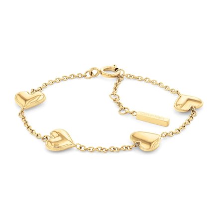 Złota bransoletka Calvin Klein z serduszkami Alluring 35000300