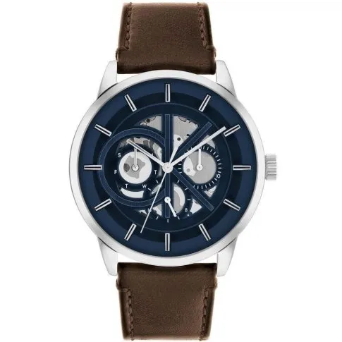 25200216 Zegarek męski Calvin Klein Modern Skeleton z brązowym paskiem 25200216 ...