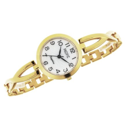 Prezent na Komunię złoty zegarek + bransoletka serce PACIFIC S6005-02