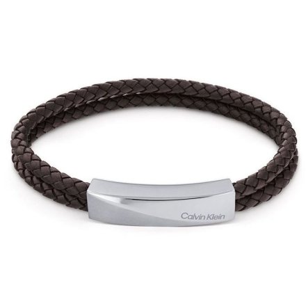 Brązowa bransoleta męska Calvin Klein Braided Bracelet 35000098