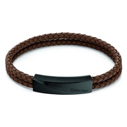 Brazowa bransoleta męska Calvin Klein Braided Bracelet 35000100