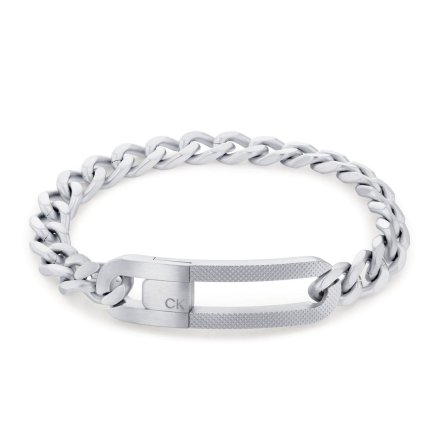 Srebrna bransoleta męska Calvin Klein łańcuch pancerka 35000132