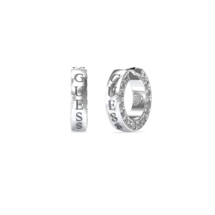 Srebrne kolczyki koła Guess CIRCLE LIGHTS JUBE03160JW