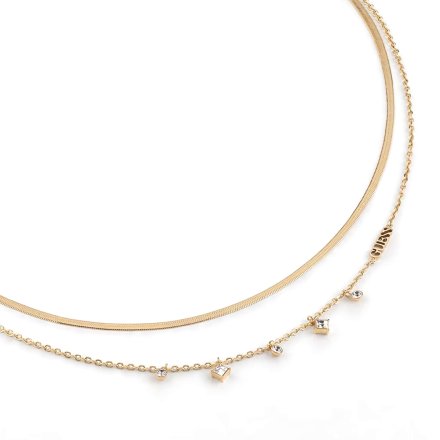Złoty podwójny naszyjnik Guess PERFECT LIAISON JUBN03067JW