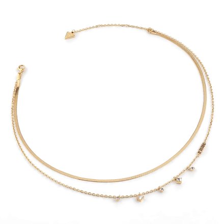 Złoty podwójny naszyjnik Guess PERFECT LIAISON JUBN03067JW