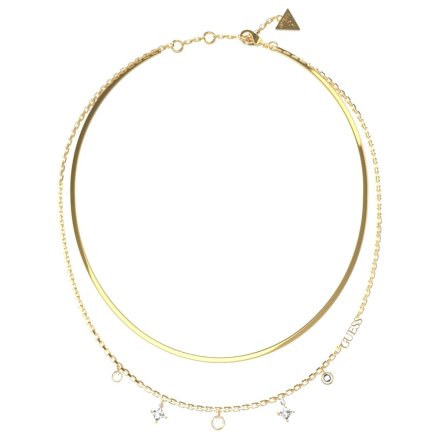 Złoty podwójny naszyjnik Guess PERFECT LIAISON JUBN03067JW