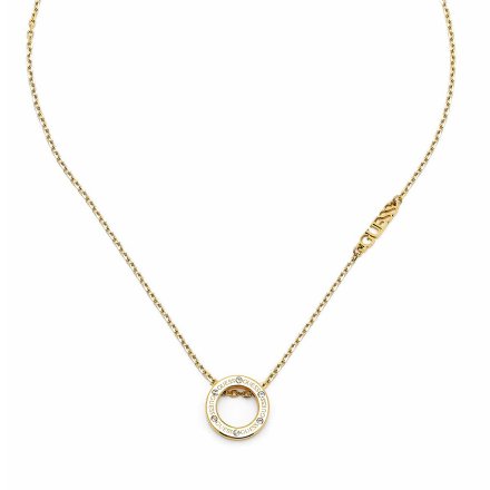 Złoty naszyjnik Guess wisiorek z monetą CIRCLE LIGHTS JUBN03168JW
