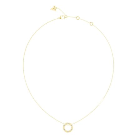Złoty naszyjnik Guess wisiorek z monetą CIRCLE LIGHTS JUBN03168JW
