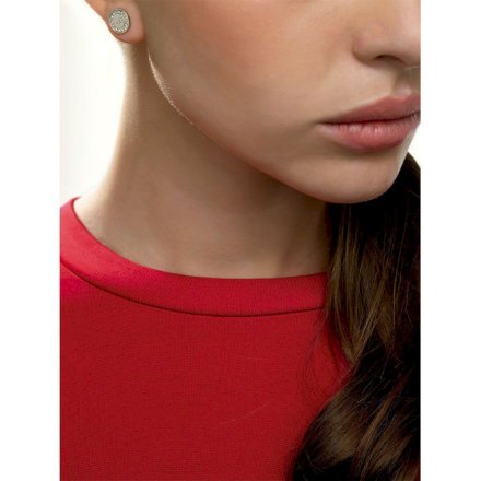 Srebrne kolczyki Guess UPTOWN CHIC monety z kryształami JUBE28028JW