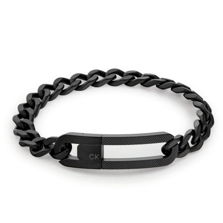 Czarna bransoleta  męska Calvin Klein łańcuch pancerka 35000133