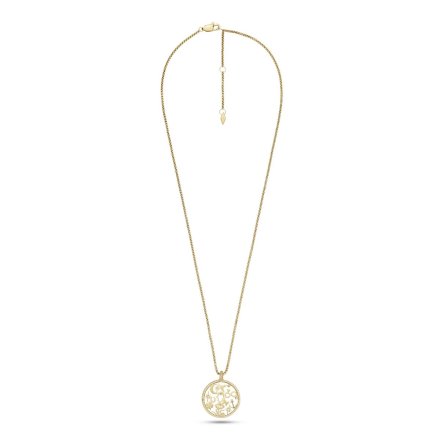 Złoty naszyjnik damski Fossil Sutton z okrągłą zawieszką JF04121710