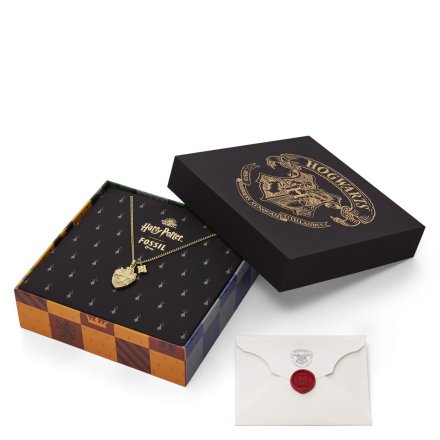 Złoty limitowany naszyjnik damski Fossil Harry Potter Ravenclaw JF04300710