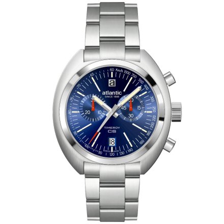Niebieski zegarek Męski Atlantic Timeroy Chrono NE z bransoletą 70467.41.59