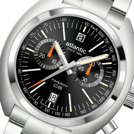 Czarny zegarek Męski Atlantic Timeroy Chrono NE z bransoletą 70467.41.69