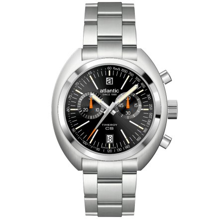 Czarny zegarek Męski Atlantic Timeroy Chrono NE z bransoletą 70467.41.69