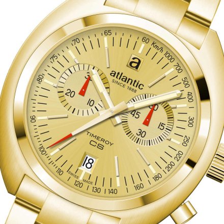 Złoty zegarek Męski Atlantic Timeroy Chrono NE z bransoletą  70467.45.39