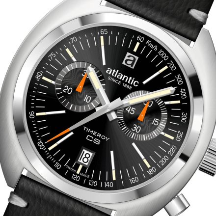 Czarny zegarek Męski Atlantic Timeroy Chrono NE z paskiem 70462.41.69