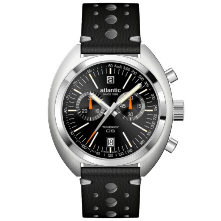 Czarny zegarek Męski Atlantic Timeroy Chrono NE z paskiem 70462.41.69