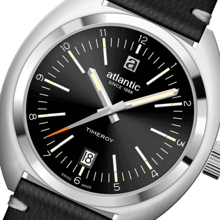 Czarny zegarek Męski Atlantic Timeroy z paskiem 70362.41.69