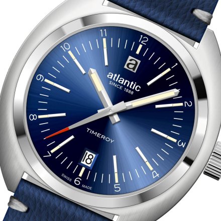 Niebieski zegarek Męski Atlantic Timeroy z paskiem 70362.41.59