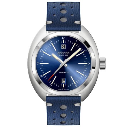 Niebieski zegarek Męski Atlantic Timeroy z paskiem 70362.41.59
