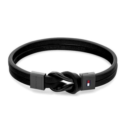 Czarna męska skórzana bransoletka Tommy Hilfiger 2790442