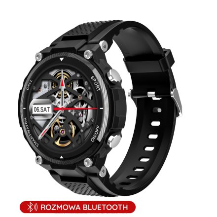 Smartwatch z funkcją rozmowy czarny Pacific 34-01 Sport Kroki Kalorie Puls