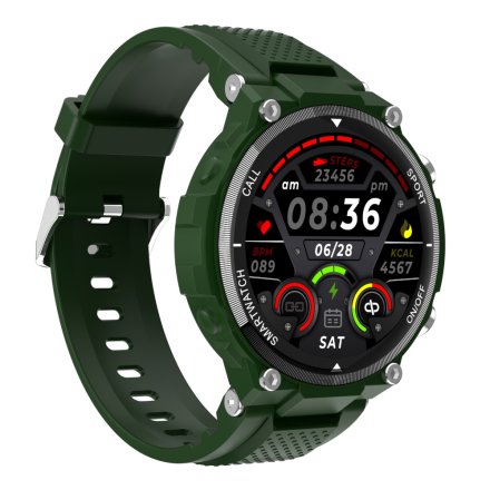 Smartwatch z funkcją rozmowy zielony Pacific 34-02 Sport Kroki Kalorie Puls