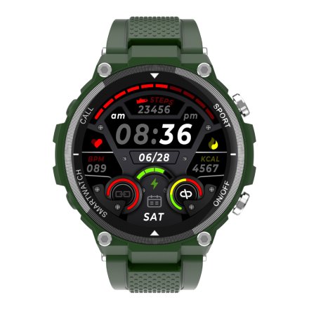 Smartwatch z funkcją rozmowy zielony Pacific 34-02 Sport Kroki Kalorie Puls