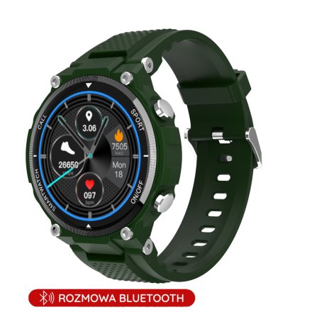 Smartwatch z funkcją rozmowy zielony Pacific 34-02 Sport Kroki Kalorie Puls