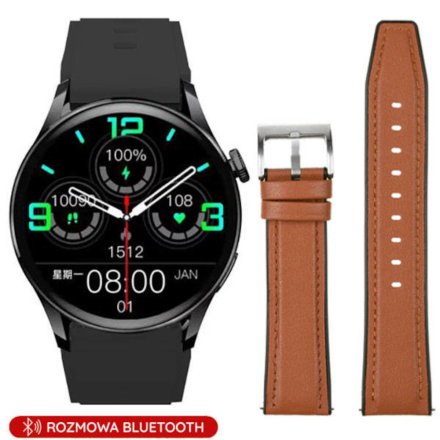 Smartwatch z funkcją rozmowy czarny Pacific 35-05 Sport Kroki Kalorie Puls