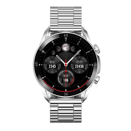 Smartwatch Garett V10 srebrny stalowy + pasek 5904238485606