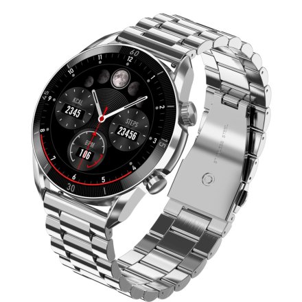 Smartwatch Garett V10 srebrny stalowy + pasek 5904238485606