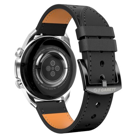 Smartwatch Garett V10 srebrny skórzany + pasek 5904238485590