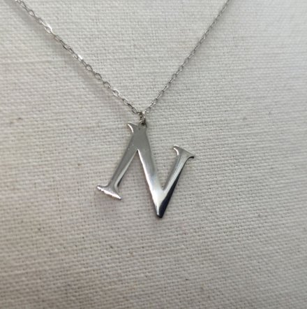Srebrny łańcuszek z literką N • OUTLET Srebro 925