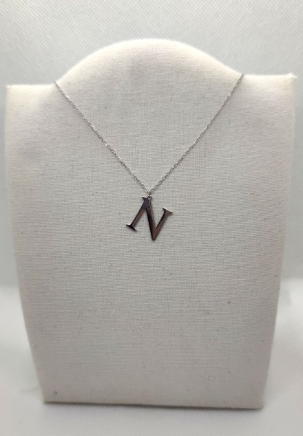 Srebrny łańcuszek z literką N • OUTLET Srebro 925