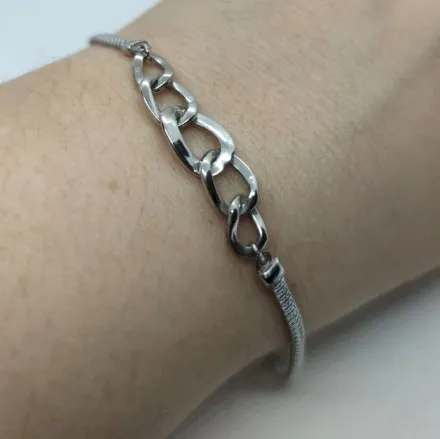 Srebrna bransoletka damska z łańcuchami GR54 • Srebro 925