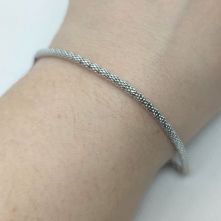 Srebrna bransoletka damska okrągła siatka GR35• Srebro 925