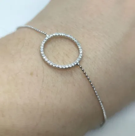 Srebrna bransoletka z kółkiem  GR32 • Srebro 925
