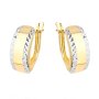 Złote kolczyki z diamentowanymi brzegami • Złoto 585 1.64g